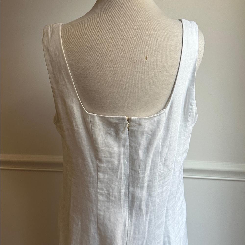 Lilly Pulitzer, calina, White linen midi sundress size 16 EUC - Picture 7 of 10